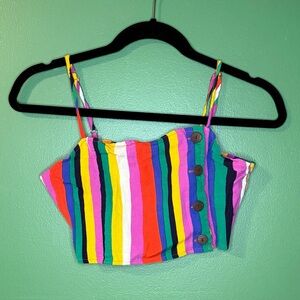Forever 21 Multicolor Striped Crop Top